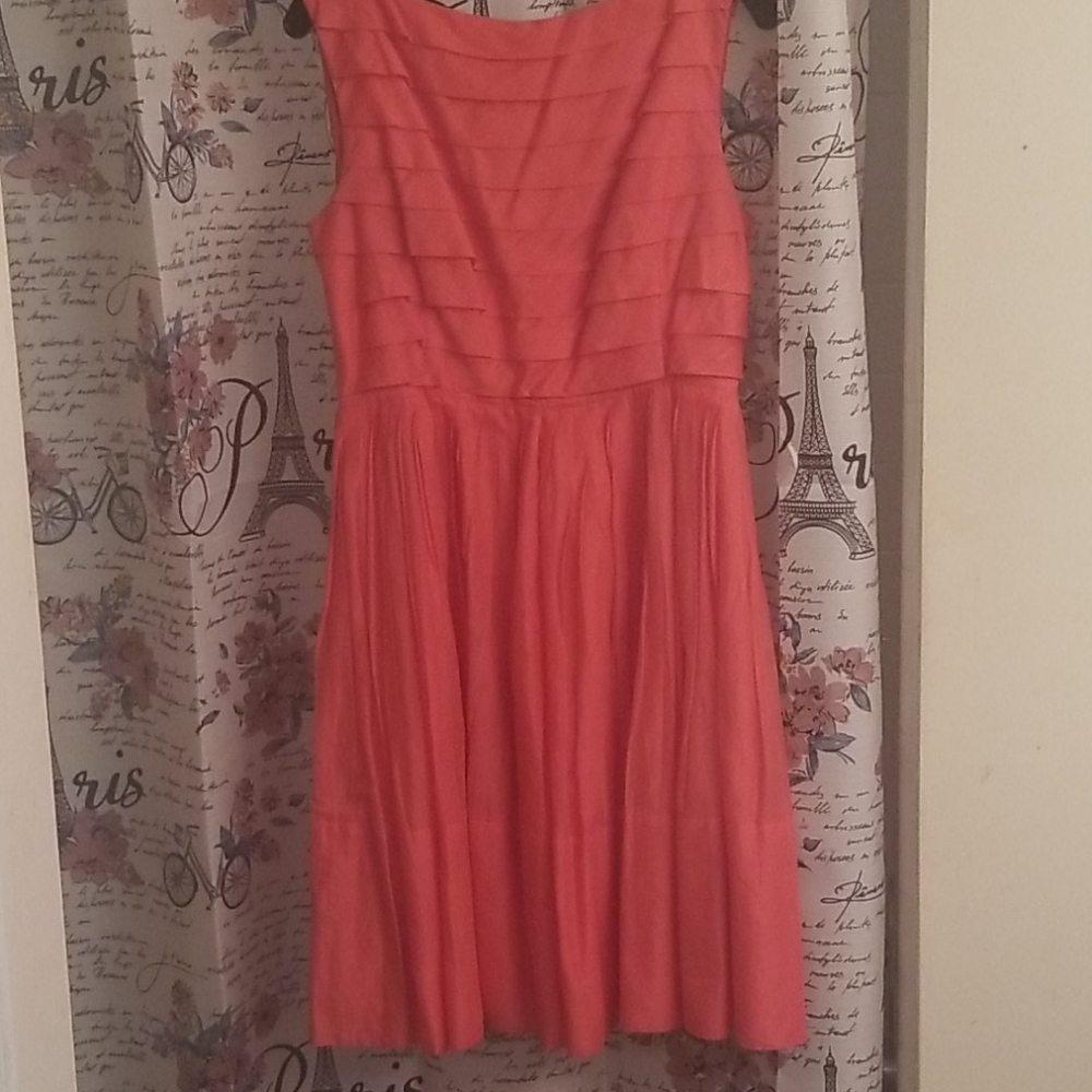 Coral midi dress